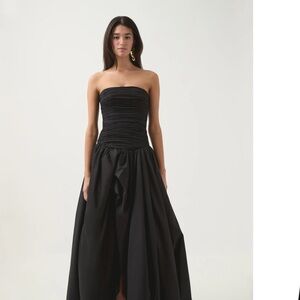 Aje Black Violette Bubble Hem Dress